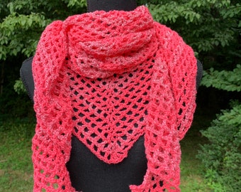 Coral Glitz Shawl