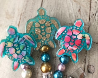Turtle Badge Reel * Turtle Tortoise retractable badge holder * Medical Badge Clip * fun badge reel * Teacher Lanyard