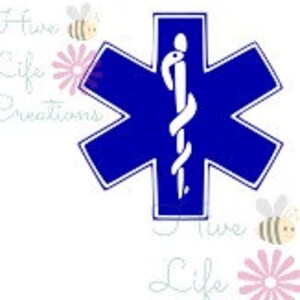 Star of Life SVG * star of life instant download * EMT Paramedic SVG * svg dxf, png file * Cricut Silohouette download file* medical symbol image 2