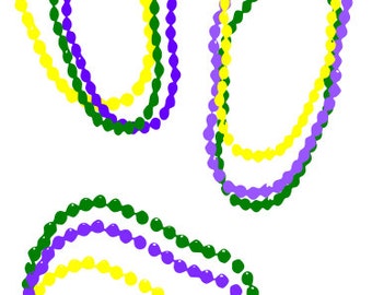 Mardi Gras BeadsDigital Download * Cricut Silhouette Download * SVG DXF png Mardi Gras Bead Necklace File * Mardi Gras SVG Download