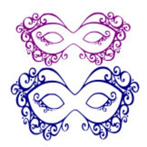 Mardi Gras Mask Digital Download * Cricut Silhouette Download * PNG SVG Mardi Gras Mask Double File * Mardi Gras SVG Download