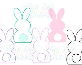 Pascua Bunny Descargar * Descargar Cricut silueta * DXF SVG Png conejo archivo * Bunny SVG descargar * conejito de Pascua con cola corta archivo