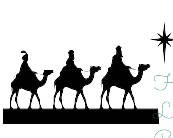 Three Kings Instant Download * Christmas Three Kings SVG File * 3 Kings Instant Download File * SVG DXF & Png File * North Star download