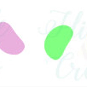 May include: A row of colorful jelly beans in various shades of blue, green, yellow, pink, and red.