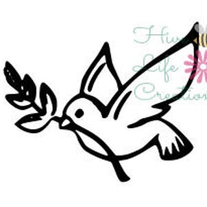 Dove Instant Download * Dove Bird Silhouette SVG File * Instant Download File * SVG DXF & Png File *  Dove Peace download