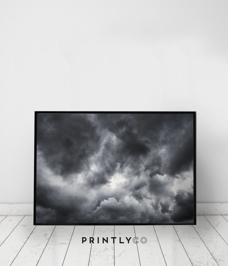 Storm Clouds, Cloud, Art Print, Digital Download, Printable, Poster ...