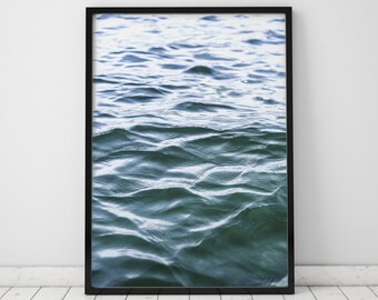 Ocean Wave Art Print, Sea Foam Printable, Waves Digital Artwork, Water Photography Poster Prints