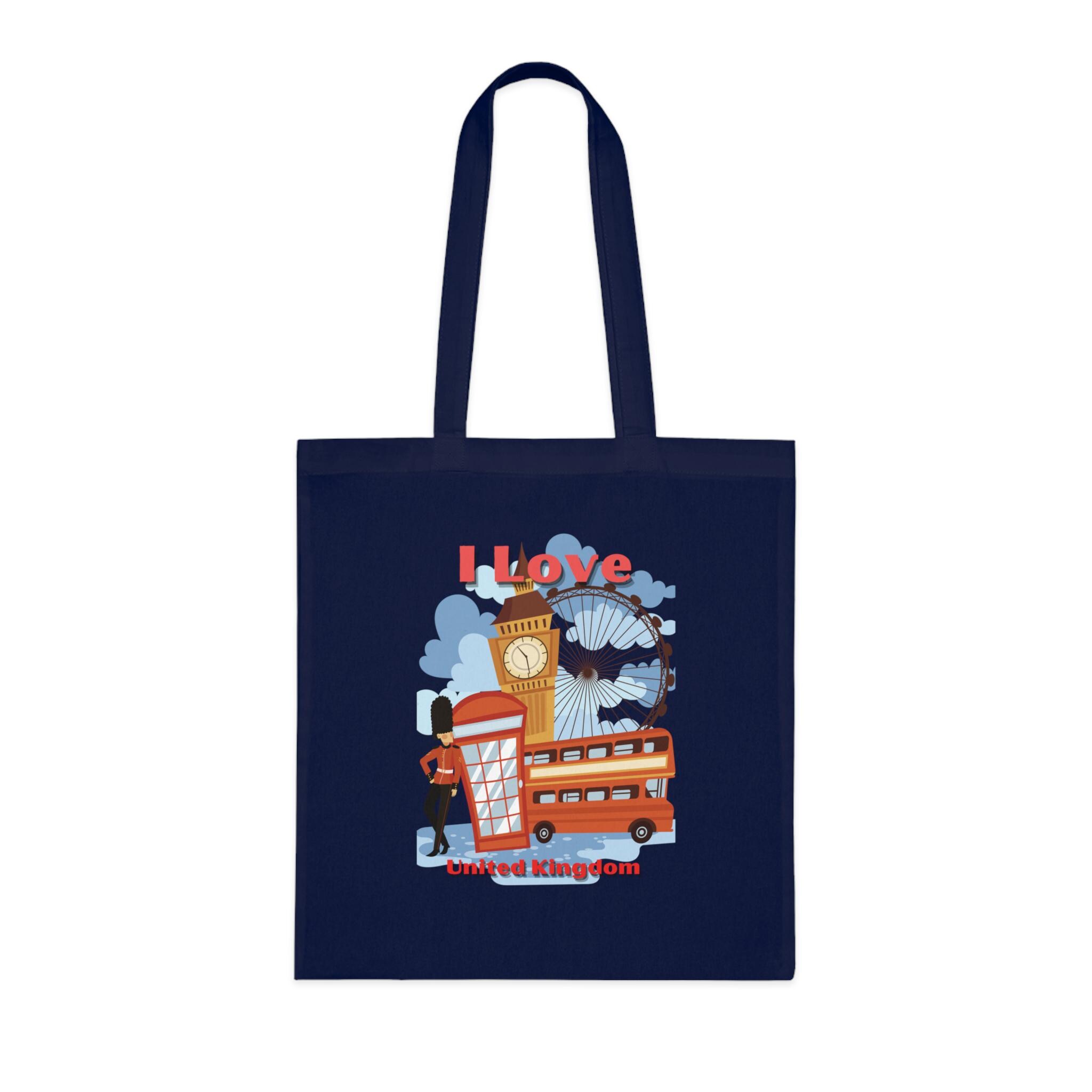 London-Reisetasche Aus Segeltuch – Mit London-Motiven, 23x19x16 Cm, Wasserabweisend