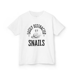 Snail Lover Kids Tee, Cute Youth T-Shirt for the Easily Distracted, Fun Gift for Birthdays or Holidays
