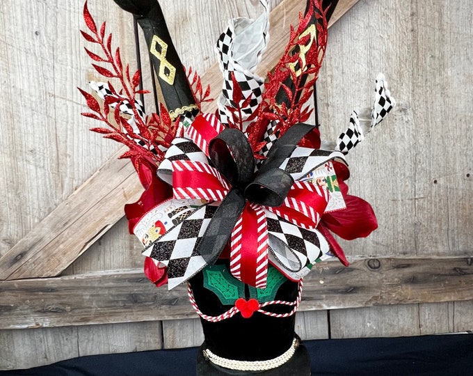 Harlequin Nutcracker Arrangement Nutcracker Hat Centerpiece Etsy