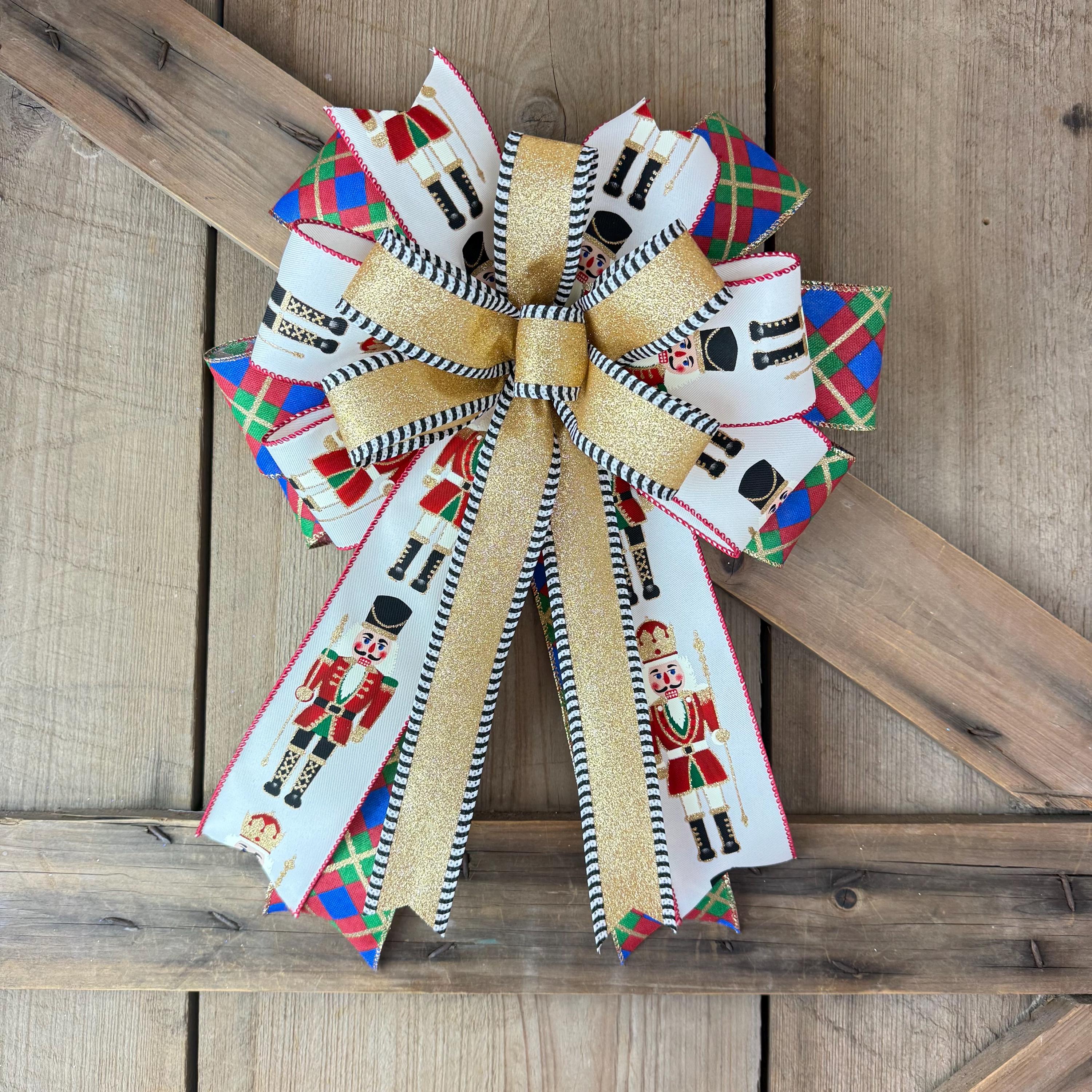 Nutcracker Bow, Red Nutcracker Wreath Bow, Nutcracker Decoration,…