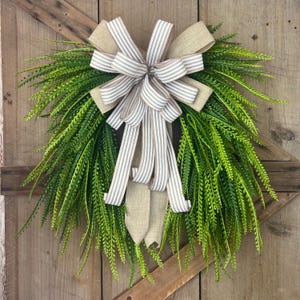 Interchangeable Bow Wreath: Bead Grass Decor - All Seasons