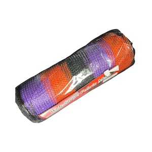 Halloween Wreath Mesh: 10&quot; Purple, Orange, and Black Striped Fabric (10 Yards)