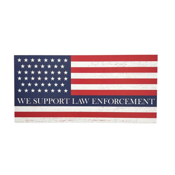 Police Sign, We Support Law Enforcement Sign, American Flag Decor Sign, Stars Stripes Police Door Hanger, Police Academy Graduation Gift