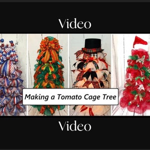 Tomato Cage Tree Video Tutorial, Making a Wire Holiday Tree using the Bough Method, Mesh Tree with Lights Instructional Step by Step Video image 1