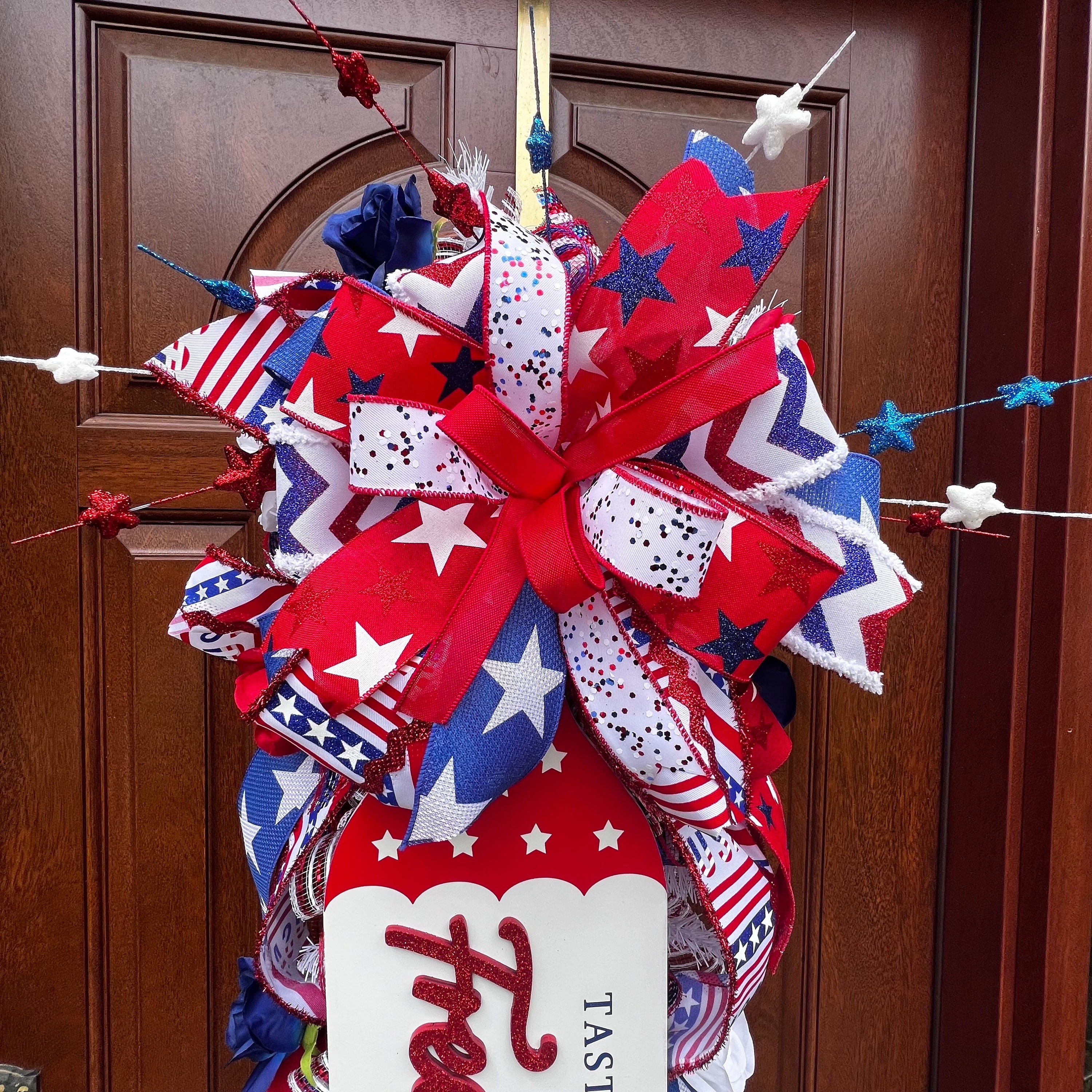 Patriotic Popsicle Swag: Red White Blue 4th of July Door Decor - Etsy