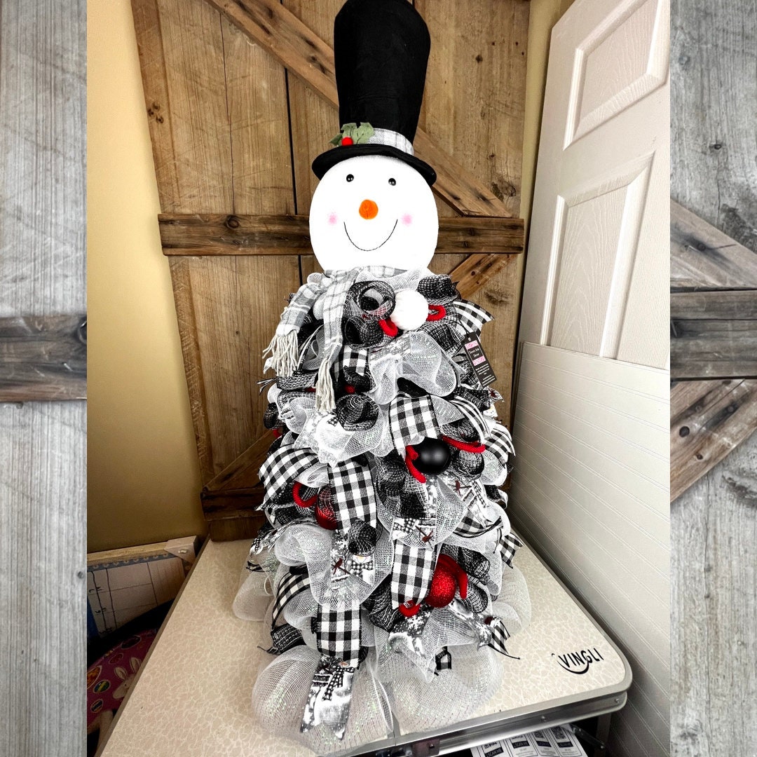 Tomato Cage Tree for Christmas Snowman Christmas Tree Black Etsy