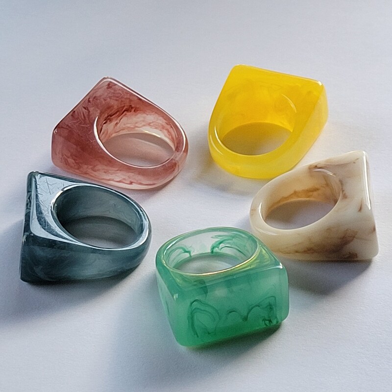 Chunky Resin Rings - Etsy
