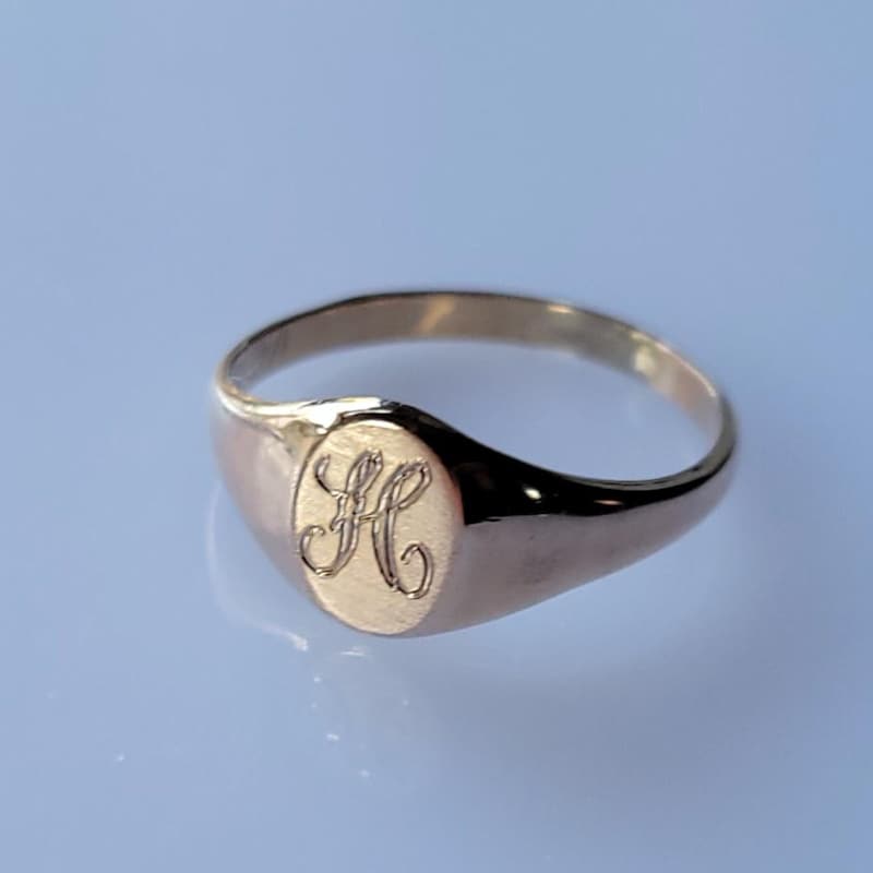 Size P Gold Vintage Ring - Etsy