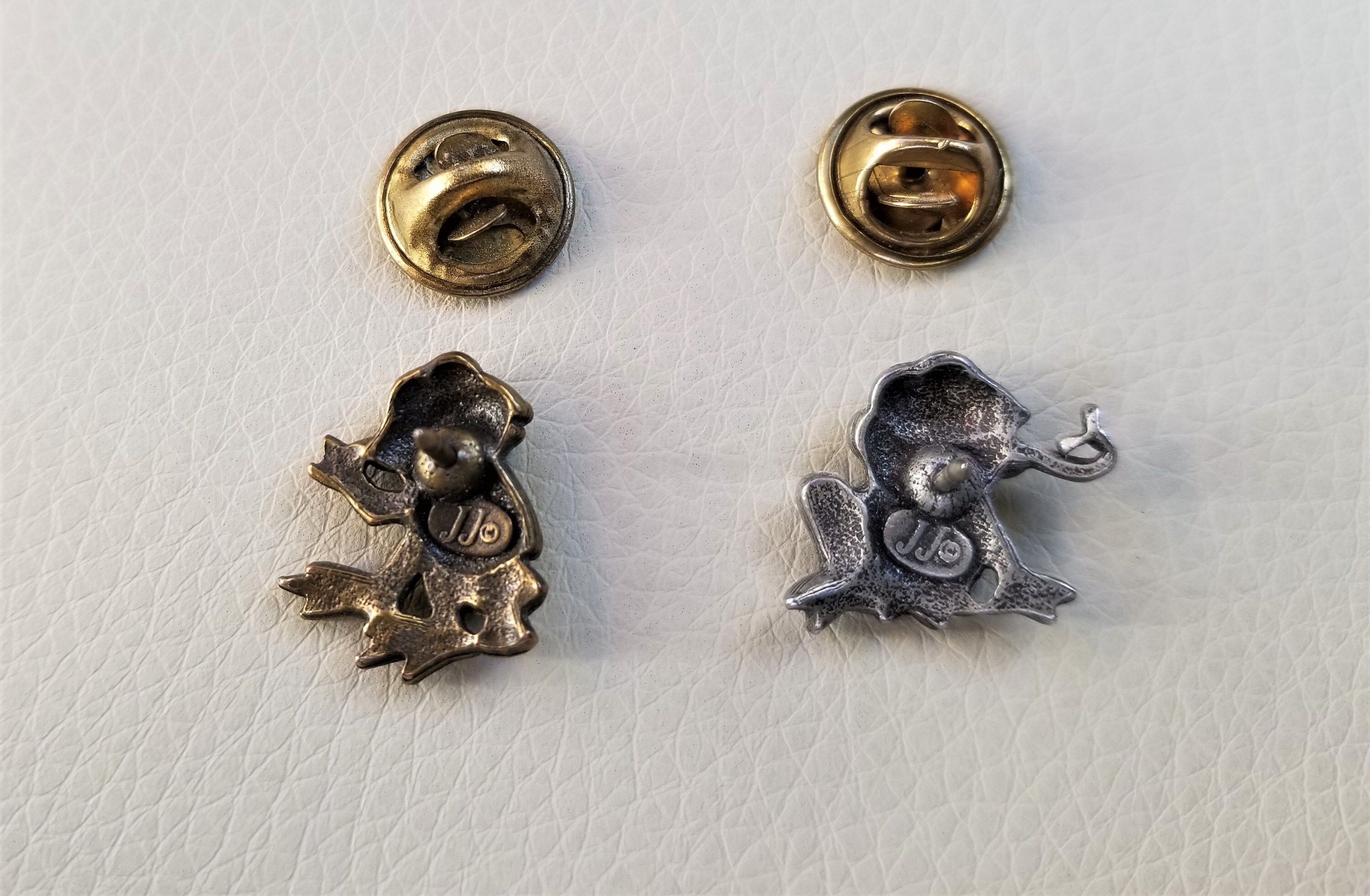 Vintage JJ Pin Brooch Antiqued Silver and Bronze Tone Frog Etsy Australia