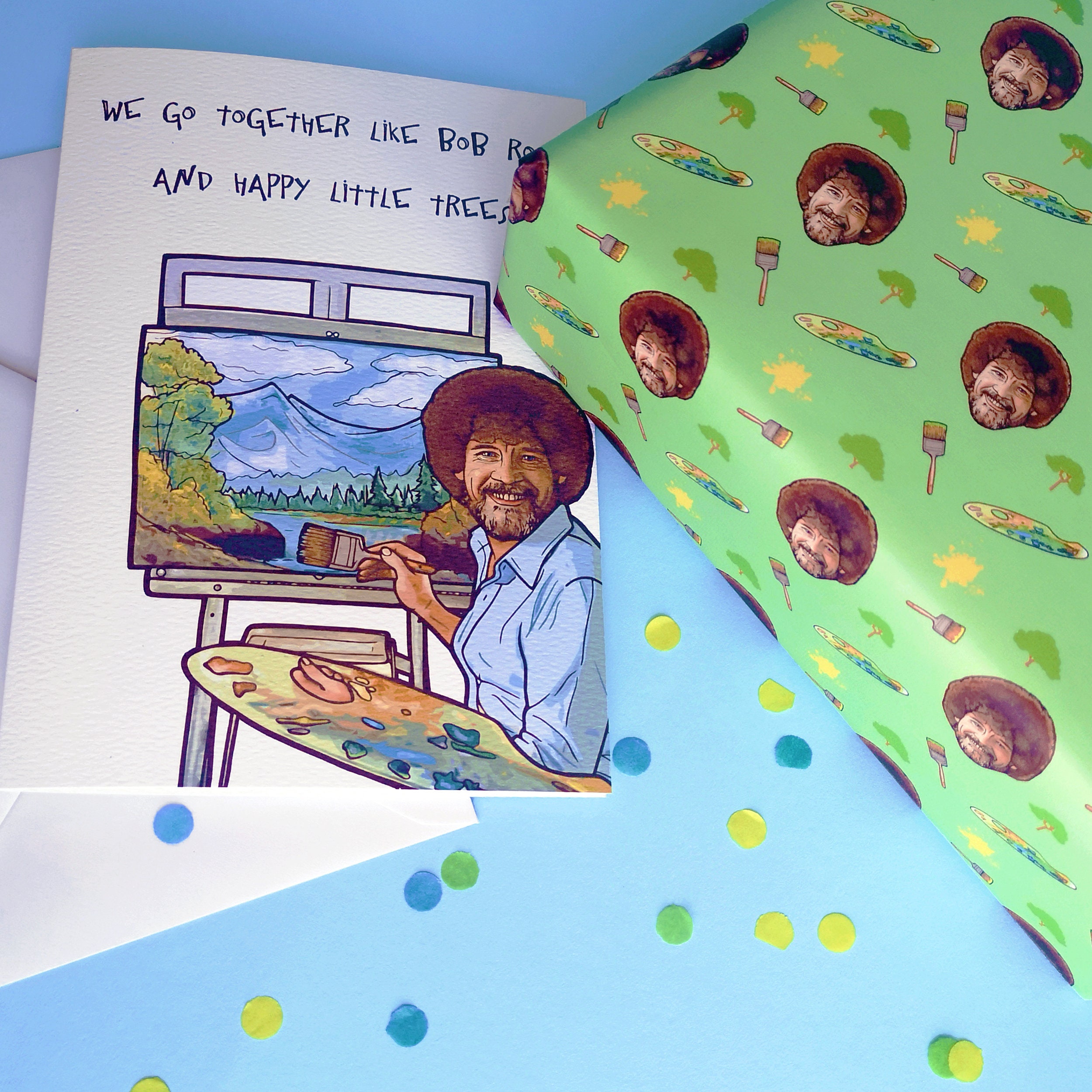 Bob Ross Funny Wrapping Paper Gift Wrap Present A2 | Etsy