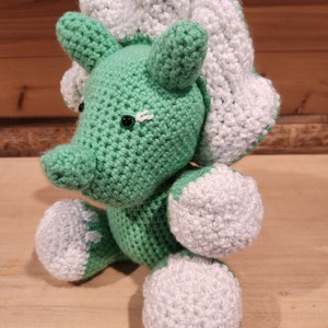 Tanner the Triceratops - Crochet Plushie - Ready to Ship - Cuddly - Fun - Toy!