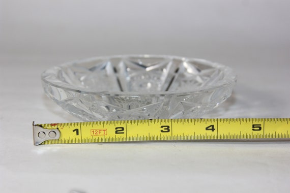 vtg Clear Glass Small dish shallow bowl plate ash… - image 7