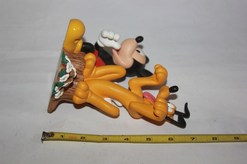 Vtg Disney Mickey Mouse And Pluto Figurine Figure Disney Collectible - Mickey and Pluto on Tree stump - Mickey mouse Collectible knick knack image 8