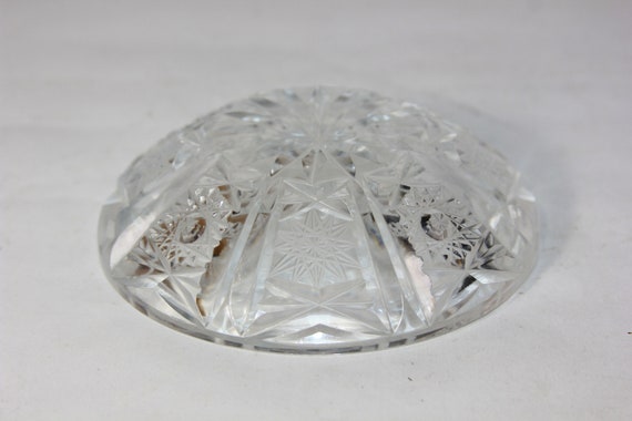 vtg Clear Glass Small dish shallow bowl plate ash… - image 4