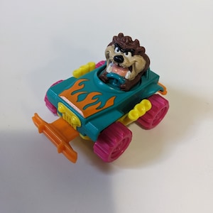 Vtg 1992 Taz TASMANIAN DEVIL in car toy Warner Brothers Vtg 90s Toy Collectible knick knack gift for him 90s nostalgia millennial Taz gift