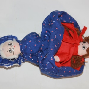 Vintage Little Red Riding Hood & Grandmother Topsy Turvy Flip Doll - Little Red Riding Hood Gift for her - Flip Doll - Plush Doll Small Gift