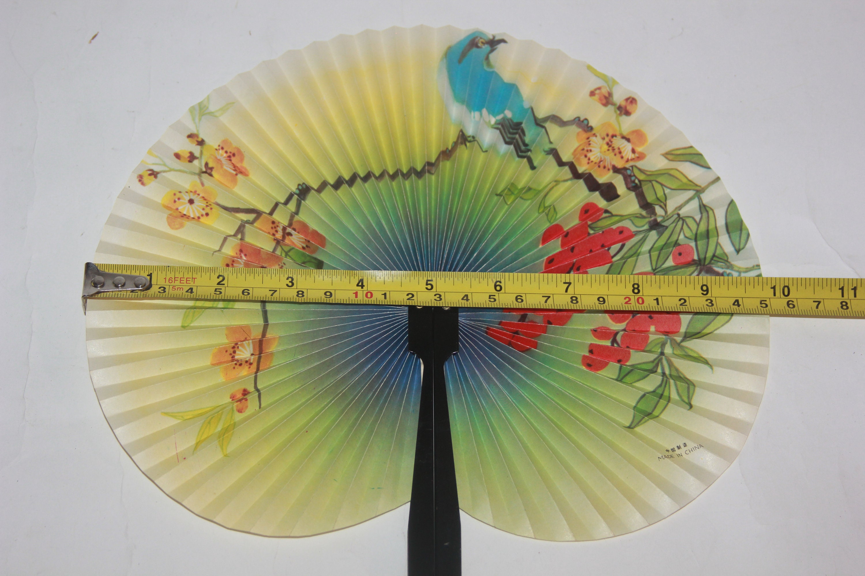 Vtg Folding Hand Held Fan Accordion Hand Held Paper Blue Bird Etsy