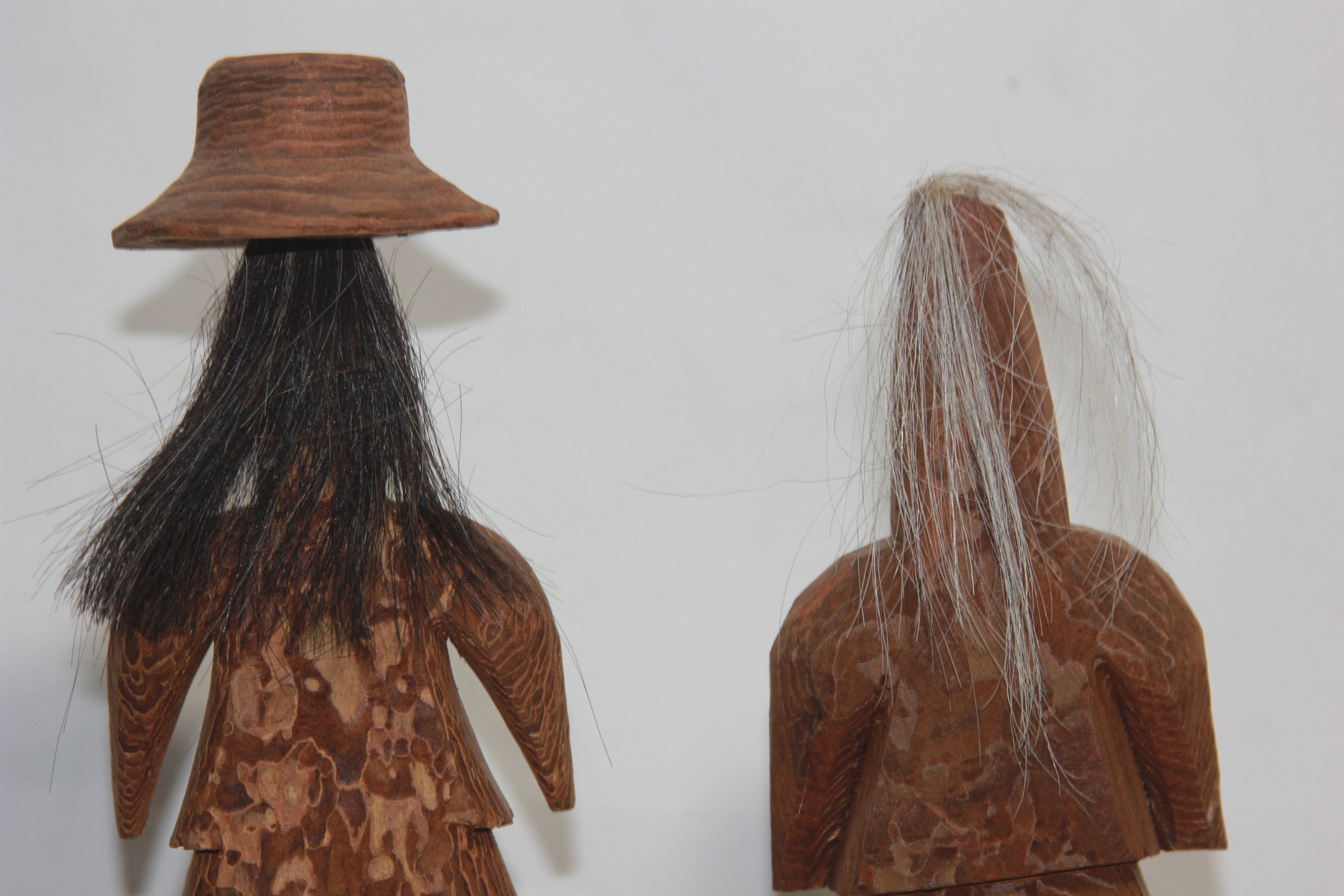 Vtg Hand Carved Wooden People Figure Man/woman Wood Figurine Home Decor ...