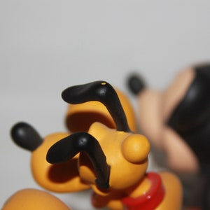 Vtg Disney Mickey Mouse And Pluto Figurine Figure Disney Collectible - Mickey and Pluto on Tree stump - Mickey mouse Collectible knick knack image 9