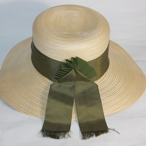 Vintage Loretta Originals Hat Straw Sun Hat W/Bow handwoven in the Philippines - Vintage Sun hat - Vintage Hat - Gardening Hat - Hat Gift