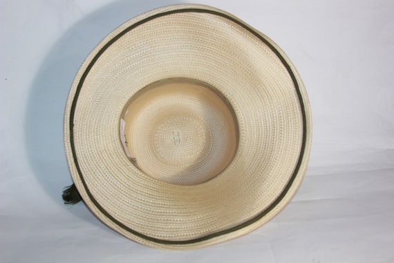 Vintage Loretta Originals Hat Straw Sun Hat W/Bow… - image 7