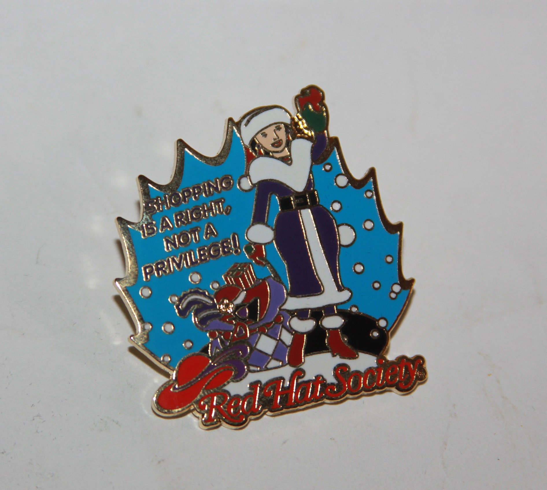 RED HAT SOCIETY Collectible Lapel Pin Shopping is Right, Not a ...