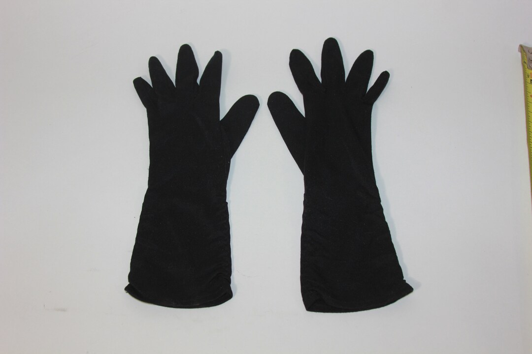 Vintage Womens Black Gloves Evening Opera Black Ladies Gloves Dress up