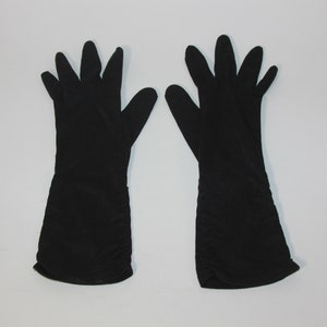 Vintage Womens Black Gloves Evening opera Black Ladies Gloves dress up tea party - Vtg Black Gloves Elegant Tea Party Wedding Vtg accessory