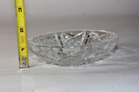 vtg Clear Glass Small dish shallow bowl plate ash… - image 8