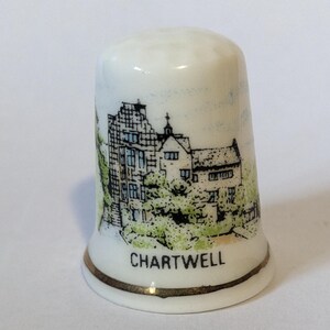 Vtg Chartwell The National Trust England Bone China decorative thimble Souvenir  Souvenir Thimble sewing knick knack gift collectible gift