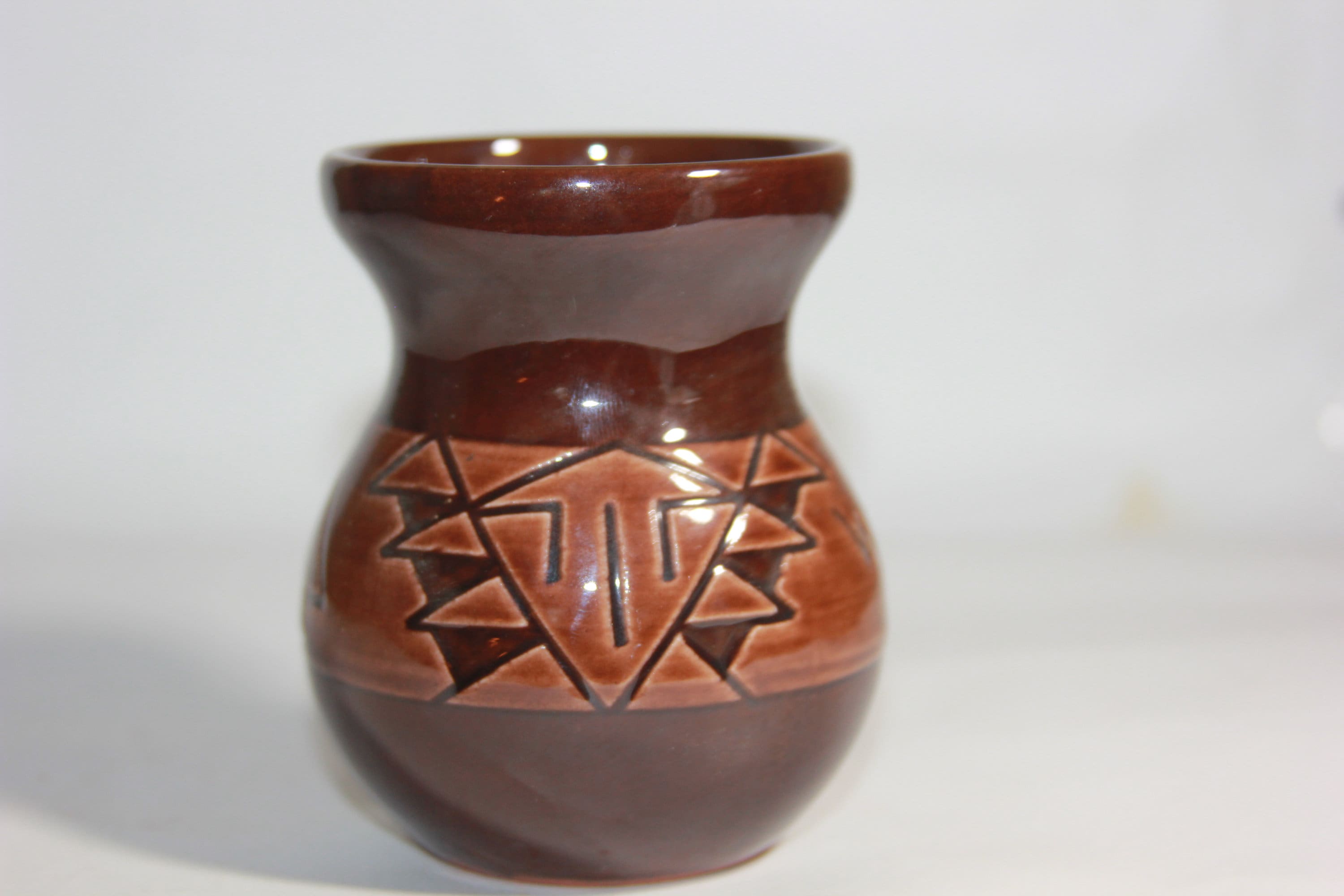 Vintage Native American Sioux Pottery M Black Deer Tail Vase Etsy