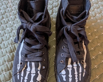 DEMONIA Sneeker X RAY Skeleton Foot Hi-Top Creeper Sneaker Goth Punk Size 8 Men shoe goth Gift gothcore skeleton feet goth fashion accessory