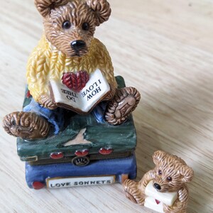 Boyds Bears Bearware Pottery Trinket Box Love Sonnets Hinged