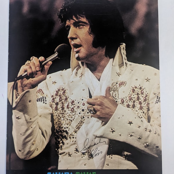 RARE vtg Elvis Presley Souvenir Menu 1970s Vintage Del Webb’s Sahara Tahoe Concert collectible Elvis memorabilia knick knack gift Sold out