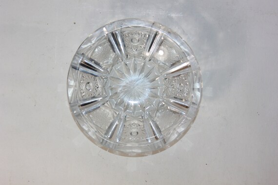 vtg Clear Glass Small dish shallow bowl plate ash… - image 3