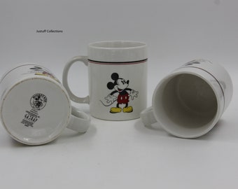 Vintage Disney Mickey Mouse Coffee Cup Mug by GABBAY Mickey & Co Set of 3