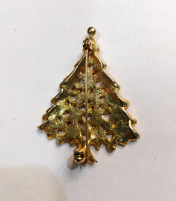 Vtg Painted Christmas Tree Pin Brooch Jewelry Chr… - image 3