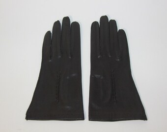 Vtg Ladies Womens Black gloves The Deerskin Trading Post Gloves Dress up gloves - Vtg Black Gloves Elegant Tea Party Wedding Vtg accessory