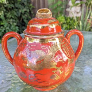 Large Japanese Red Dragon Bowl - Etsy